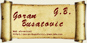 Goran Bušatović vizit kartica